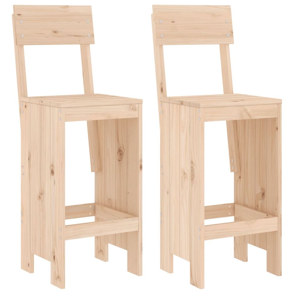 Vidaxl Barové stoličky 2 ks 40x48,5x115,5 cm borovicový masív